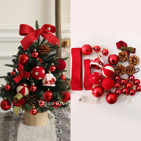 Kit DIY Mini Arbre de Noël de Table, Ensemble de Décoration d'Arbre Artificiel Compact avec Ornements, Décoration de Bureau et de Maison pour les Fêtes