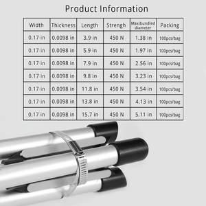 Bridas de acero inoxidable 304 con cierre automático, bridas de Metal recubiertas, 9,8 pulgadas - Product Image 4