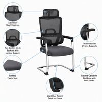 Chaise de bureau moderne en maille, chaise de bureau ergonomique au design moderne, chaise d'accueil pour visiteurs