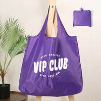 Sac de courses pliable en nylon personnalisé, facile à transporter, réutilisable, robuste et extensible pour la vente en gros