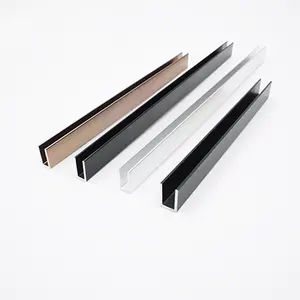 淋浴房铝制U形通道1/4和5/16厚，用于玻璃淋浴房铝型材U形通道