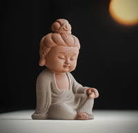 Sculpture en céramique artisanale de style zen, peinte à la main, représentant les trois saints Bouddha Guanyin Ksitigarbha, ornement chinois Feng Shui