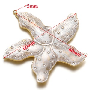 Colgante de flor grande de cinco pétalos de 60 mm de acero inoxidable chapado en oro de 18 quilates con esmalte para mujer, accesorio de dijes para pulsera DIY - Product Image 2