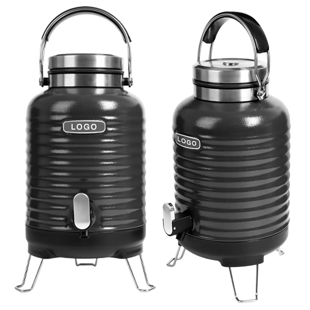 Logo personnalisé cruche d'eau en acier inoxydable à double paroi 5L 3L cruche d'eau bouilloire boissons distributeur pour l'extérieur