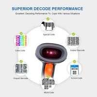 Pemindai kode batang Plug And Play, gagang nyaman QR/1D/2D untuk dijual di supermarket