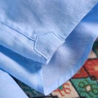 Kemeja Pria Lengan Panjang Slim Fit Trendy Musim Panas Bahan Linen Italia Vintage Inggris, Bernapas, Kasual, Kerah Kancing, Pewarnaan Polos