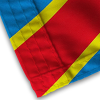 Drapeau de la République démocratique du Congo, style fanion, 100 % polyester, imprimé recto-verso, écologique et imperméable, en vente chaude