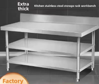 Plan de travail pliable en acier inoxydable SUS 304 robuste, table de préparation portable pour cuisine commerciale, restaurant et traiteur