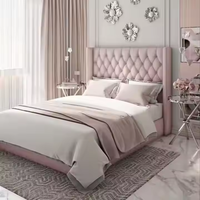 Prix direct usine moderne confortable maison hôtel Double taille doux chambre lit de stockage