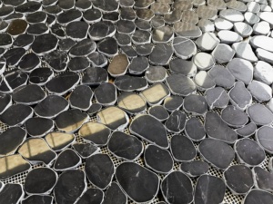 Mosaik batu kerikil hitam jatuh buatan tangan marmer Cobble tidak beraturan ubin mosaik rusak untuk lantai - Product Image 6