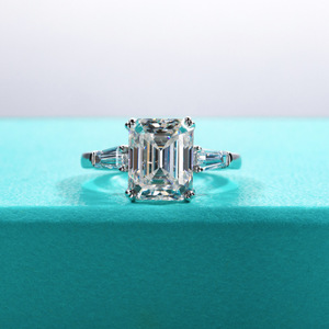 Bague de fiançailles en diamant Moissanite à <span class=keywords><strong>trois</strong></span> pierres, anneau de mariage en or 10K 14k 18k - Product Image 2