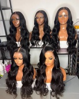 Vente en gros de cheveux humains vierges bruts vendeur 30 pouces HD Body Wave Lace Frontal perruque 13x6 Transparent Full Lace Front perruque colle moins