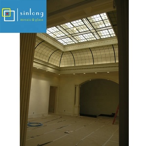 Dôme de plafond en verre trempé teinté, décoration <span class=keywords><strong>intérieure</strong></span> de cuisine, design de plafond courbé en bois ajouré - Product Image 4