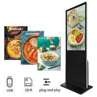 Kiosque tactile infrarouge sur pied de 50 pouces, lecteur publicitaire d'intérieur, écran LCD numérique HD, affichage numérique, CMS basé sur le cloud