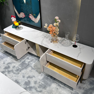 Centro <span class=keywords><strong>de</strong></span> Entretenimiento Moderno para Sala <span class=keywords><strong>de</strong></span> Estar, Mueble para TV <span class=keywords><strong>de</strong></span> 80 Pulgadas, Soporte Largo para TV con Almacenamiento, Mueble para TV con Mesa, en Venta - Product Image 4