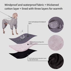 Extérieur temps froid réfléchissant coupe-vent Fullbody quatre pattes doudoune manteau chaud polaire imperméable grand chien <span class=keywords><strong>vêtements</strong></span> d'hiver - Product Image 4