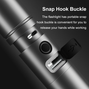 Lampe de poche lanterne de camping <span class=keywords><strong>abat</strong></span>-<span class=keywords><strong>jour</strong></span> amovible 1800mAh torche laser LED blanche mousqueton 3500 Lumens randonnée lumière flash extérieure - Product Image 5