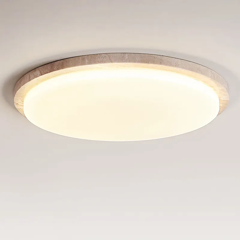 X2609a Wabi-Sabi Stijl Travertijn Lamp Rond Plafond Licht Zhongshan Verlichting Fabriek Direct Leveren