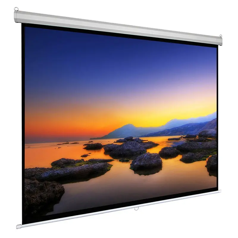 120 Inch HD Electric Wall Mount Projection Screen/Motorized Projection Screen with Aluminum Housing/Projector Screen with IR,RF