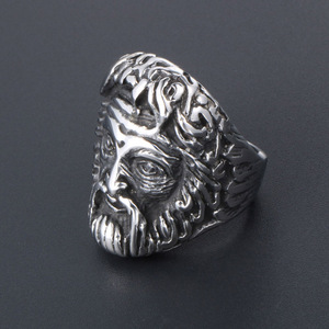European American Gothic Punk Face <b>Ring</b> <b>Titanium</b> Steel Men's Jewelry SA459 - Product Image 4