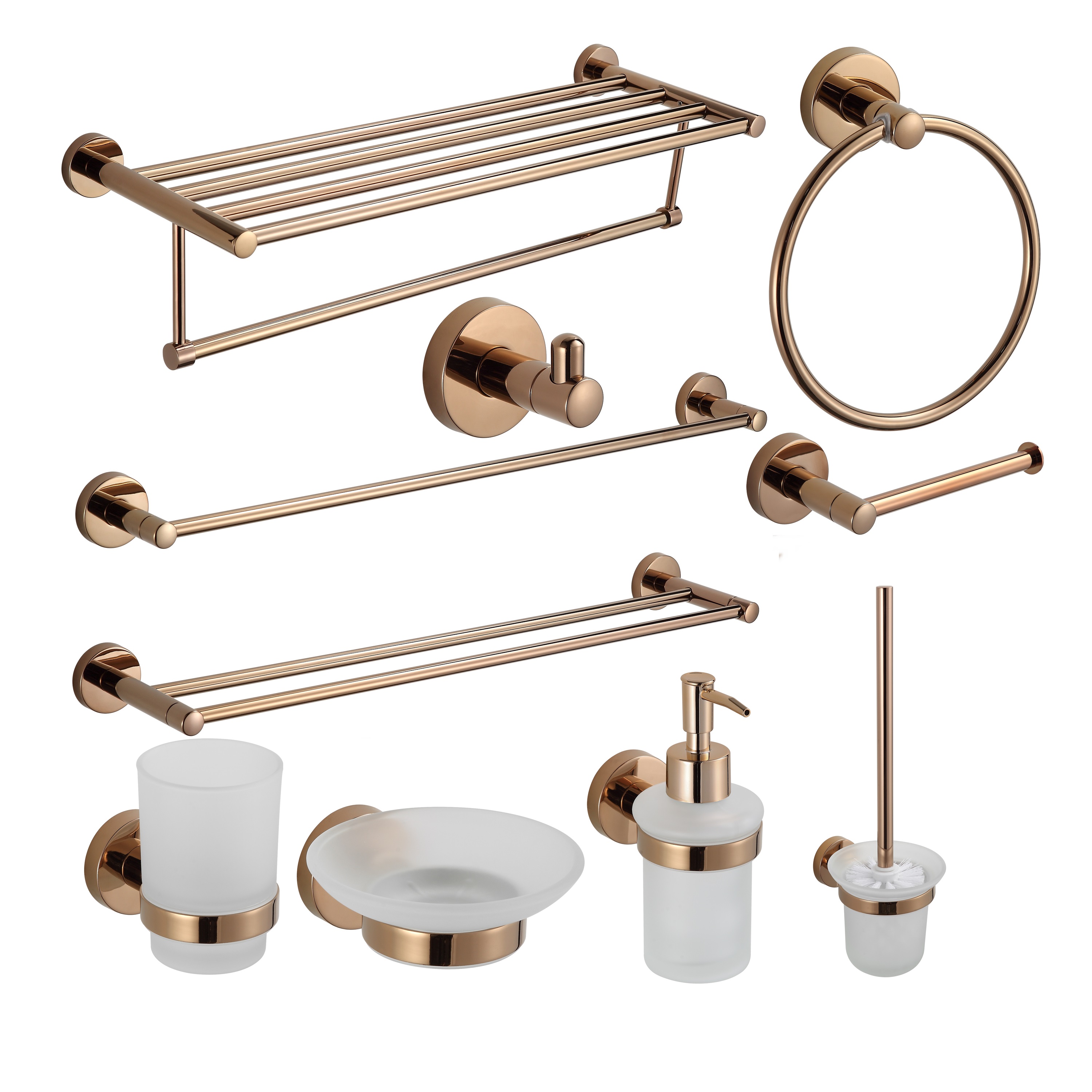 black and rose gold bathroom accessories