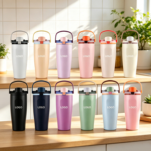 Vaso Térmico Portátil de Acero Inoxidable 304 de 40oz con Asa, Aislamiento al Vacío, para Viajes, Coche, Frutas, con Tapa y Logotipo Personalizado - Product Image 1