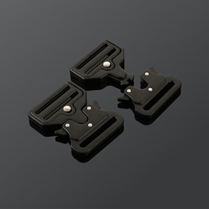 Alloy Buckle <b>Pet</b> <b>Leash</b> Safety Buckle Adjustable Metal Waist Belt For Backpack Bag Webbing Solid Black Q408-45 - Product Image 3