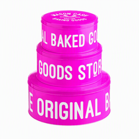 Boîte en étain ronde personnalisée en 3 pièces pour Noël, idéale pour gâteaux, biscuits, bonbons, jouets, emballage alimentaire, boîte en étain ronde de qualité alimentaire