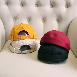 Sangle en cuir réglable MIO Sailor Melon Cap Docker Cap Solid Color Retro Beanie - Product Image 1