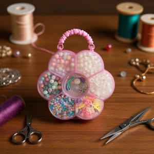 Set di Perline ILAN 30825, Scatola Portaoggetti a Forma di Fiore per Creazione di Gioielli e Artigianato - Product Image 3