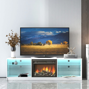 Hiện đại 85 inch TV tủ đứng có thể điều chỉnh bằng gỗ LED lò sưởi đồ nội thất cho phòng khách sử dụng nhà - Product Image 2
