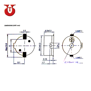Zumbador de agujero de sonido de color negro de alta calidad, transductor magnético de tipo de montaje SMD de larga duración - Product Image 2