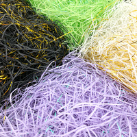 Papier raphia doré lumineux découpé en spirale, papier déchiqueté pour remplissage de boîtes cadeaux, décoration de centre de table pour mariage et fête