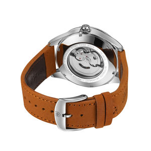 Reloj Mecánico Automático de Cuero para Hombre con Fecha y Logo Personalizado de Fábrica Forsining China - Product Image 4