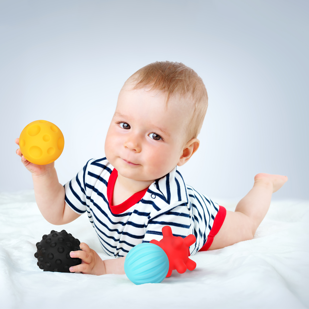 Sensorisch Speelgoed 0-6 Maanden LinStyle - Sensorische Rammelaar En Bijtring In één, Anti-verstikkingsdesign (educatief Cadeau) Montessori Babyspeelgoed 0-6 Maanden
