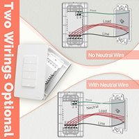 Interruptor de Luz Inteligente Zigbee LangYeao, Estándar Estadounidense, Sin Cable Neutro/Cable Neutro Opcional, 10A, Compatible con Alexa y Google Home