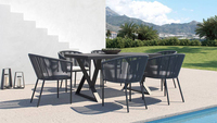 Ensemble de jardin à manger en forme de X de haute qualité Collection Comprend 6 chaises et une table