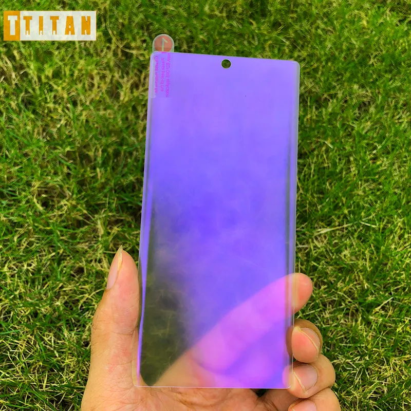 אנטי כחול Ray פרטיות UV נוזל מלא דבק מסך מגן מזג זכוכית עבור OnePlus 7 פרו 8 8 פרו
