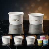 Vente en gros de bols en papier jetables écologiques personnalisés pour yaourt glacé, glace pilée, emballage de crème glacée avec couvercles et cuillères