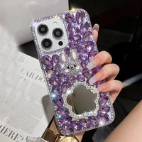 Coque de téléphone portable de luxe faite à la main avec diamants étincelants pour iPhone Xr Xs 7 8 11 12 13 14 15 16 17 Plus Pro Max