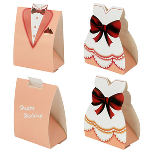 Cajas de Regalo de Papel Pequeñas de Color <span class=keywords><strong>Rosa</strong></span> para Novios, Decoración para Despedida de Soltera, Cajas de Recuerdos para Vestidos y Trajes de Etiqueta con Azúcar - Product Image 2