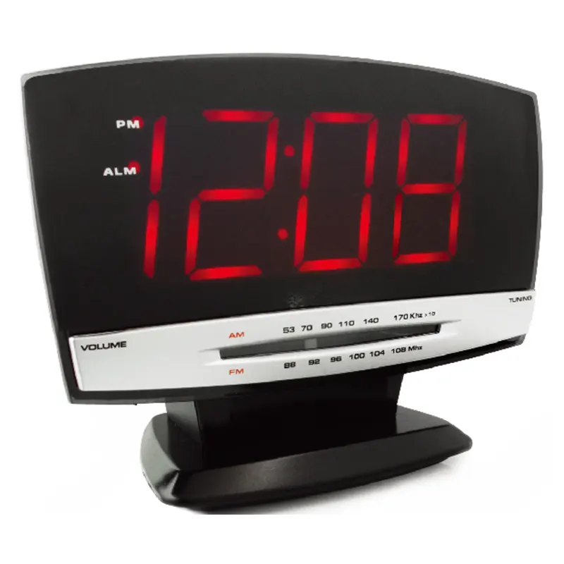 HS-30C Factory Supply led digital smart portable radio alarm clock with battery backup,Dual alarm