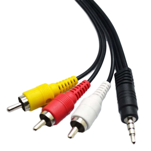 DAJIANG su misura inca adattatore Audio Y Splitter cavo <span class=keywords><strong>3.5mm</strong></span> <span class=keywords><strong>4</strong></span> poli maschio a 3 anni filo di rame coassiale cavo AV prodotto OEM