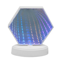 Lámpara de Túnel Infinito 3D RGB, Lámpara Nocturna LED con Ilusión Óptica, Múltiples Formas: Árbol, Estrella, Corazón, Lámpara de Escritorio USB con Regulación de Intensidad para Decoración de Dormitorio, Regalo