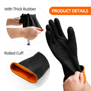 Gants en caoutchouc résistants aux acides et aux rides, gants de travail industriels robustes et résistants aux produits chimiques - Product Image 2