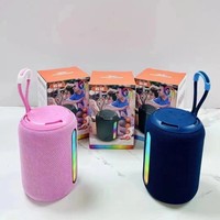 Haut-parleur portable en tissu, subwoofer sans fil d'extérieur avec lumière d'ambiance, mini système audio portable