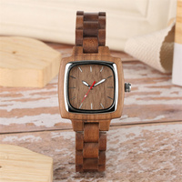 Jam Tangan Quartz Minimalis Sederhana Kreatif, Jam Tangan Walnut, Set Hadiah Mewah, Jam Tangan Pasangan untuk Kekasih