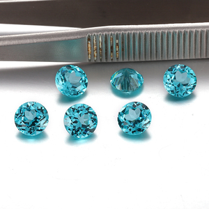 Tourmaline synthétique <span class=keywords><strong>bleu</strong></span> paraiba couleur ronde 5 6 7 8mm Yttrium aluminium <span class=keywords><strong>grenat</strong></span> avec inclusion de pierres précieuses en vrac - Product Image 2