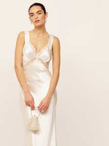 Nuovo Design personalizzato Casual estate scollo a V senza maniche in pizzo intagliato retro solido satinato Maxi abito lungo da donna - Product Image 2