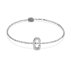 Cavigliera Tobiller con lettera C in acciaio inossidabile placcato oro, design minimalista per donna - Product Image 3